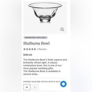 Simon Pearce Clear Glass Decorative Bowl